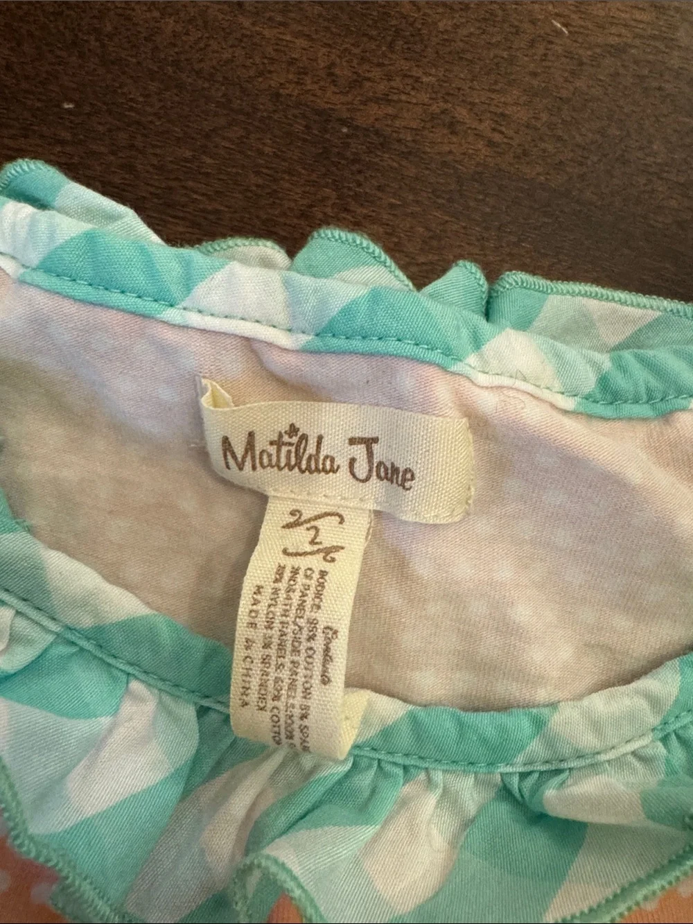 Matilda Jane Coral & Aqua Mixed-Print Ruffle Dress
